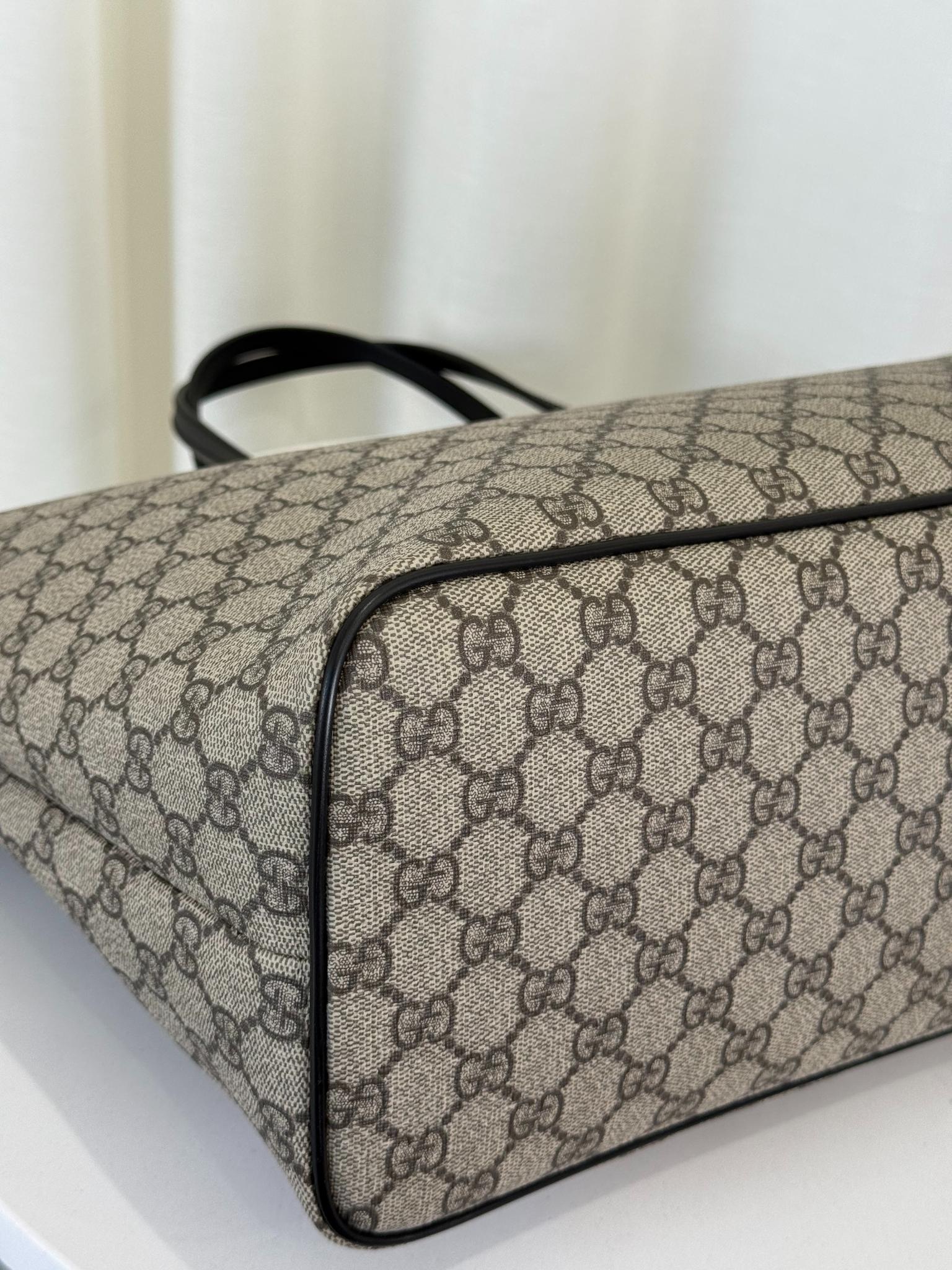 Gucci GG Supreme Canvas/Leather Tote Bag