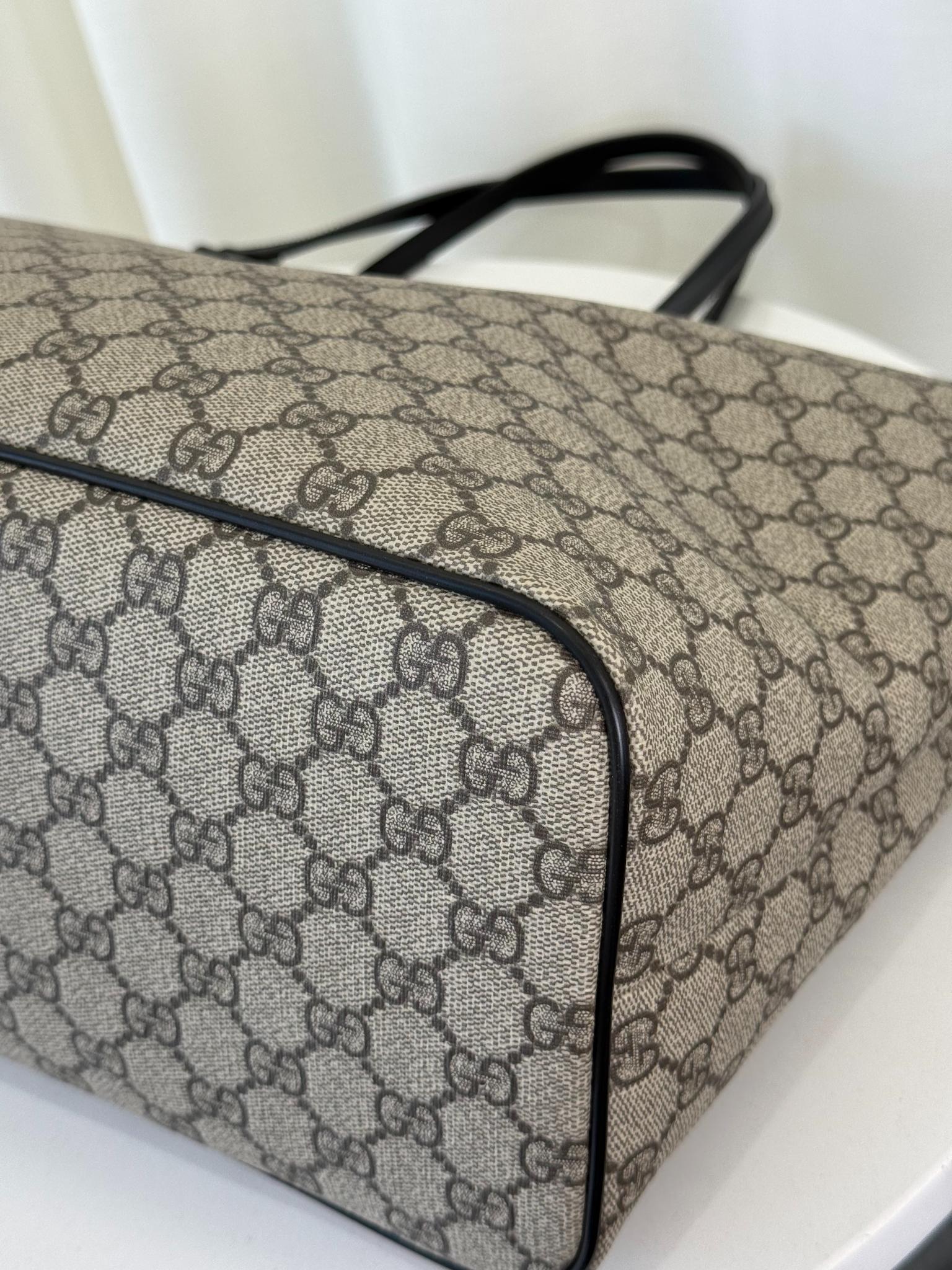 Gucci GG Supreme Canvas/Leather Tote Bag
