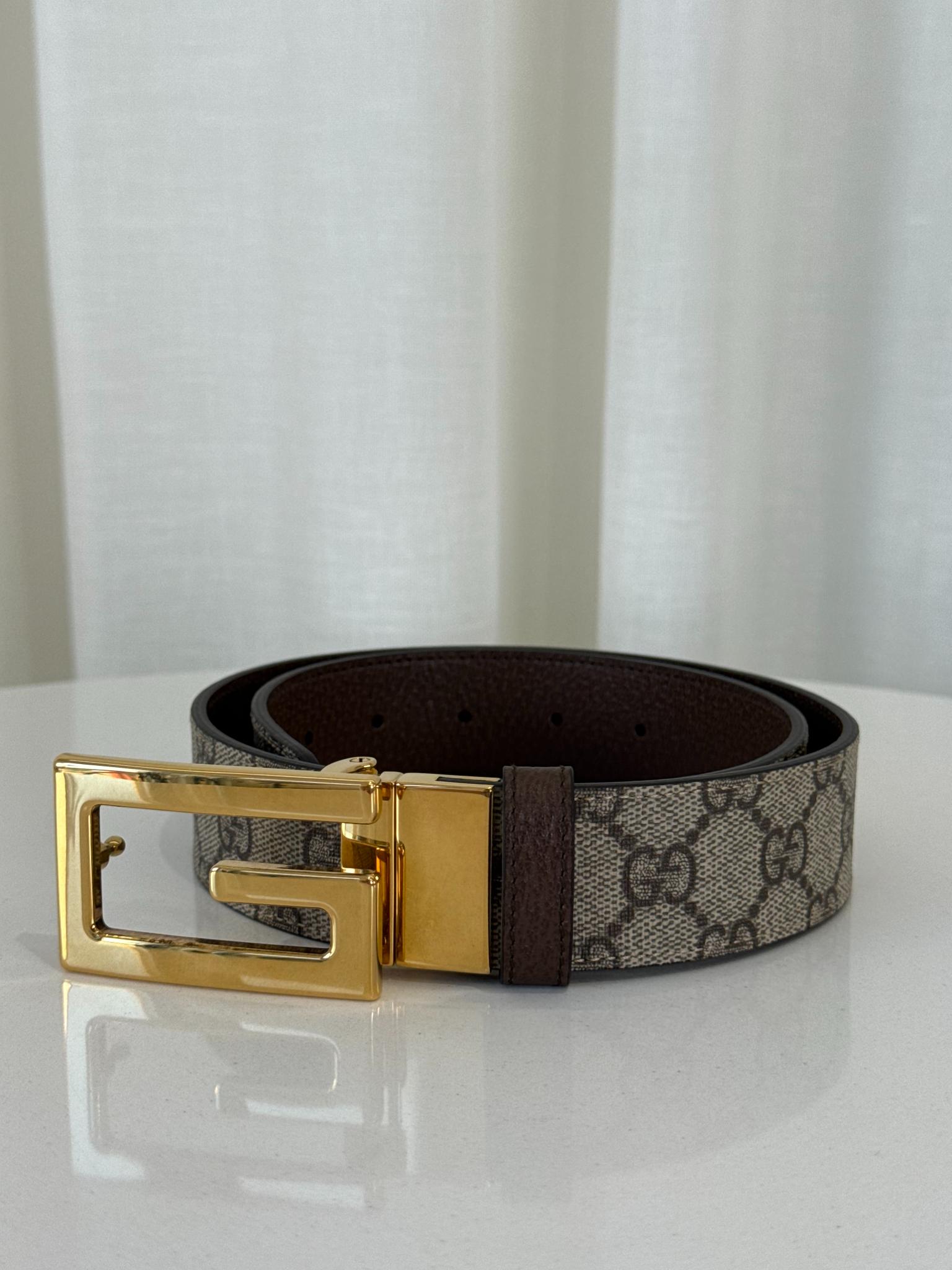 Gucci Reversible Interlocking G Logo Buckle Belt