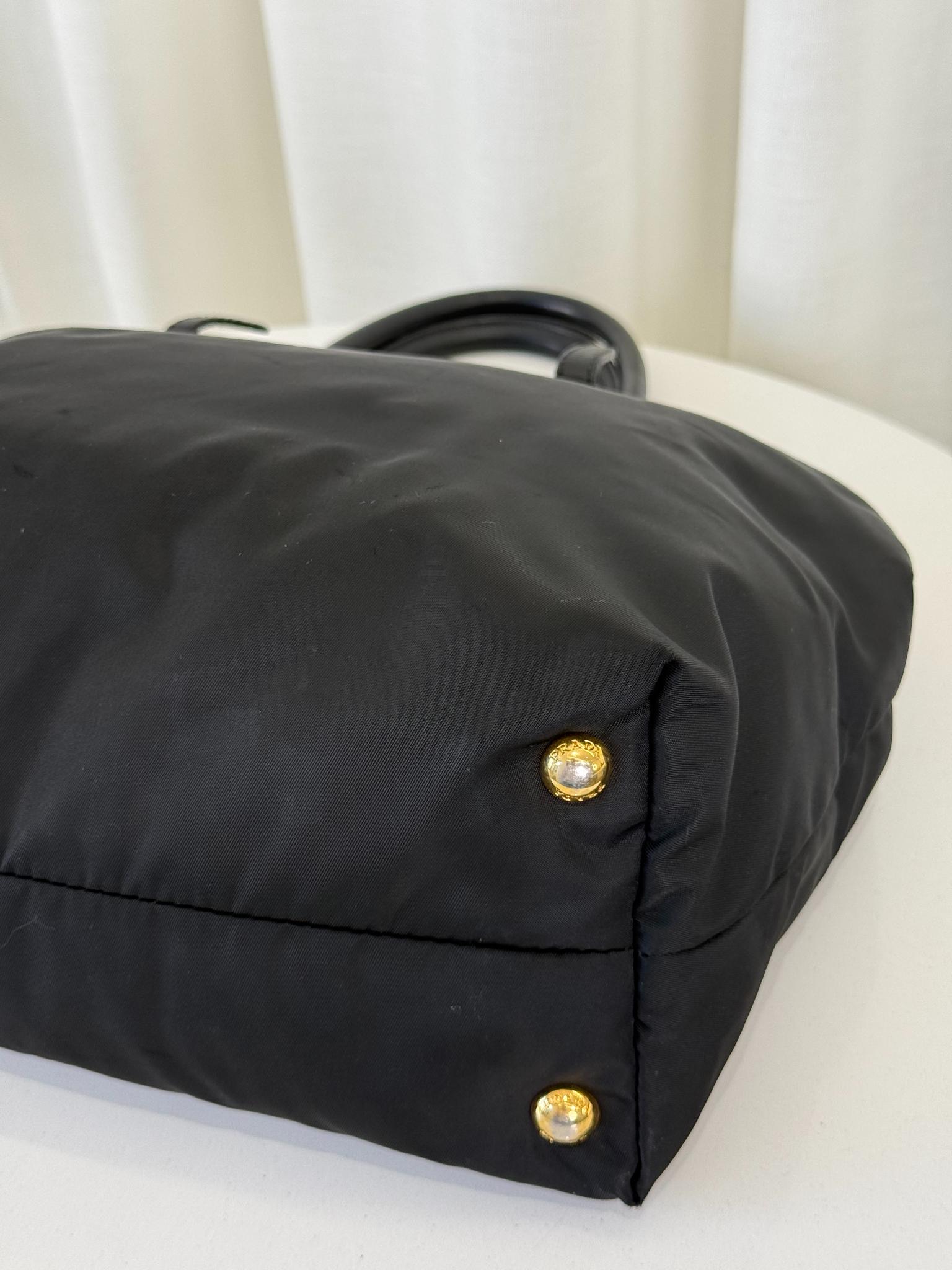 Prada 2Way Black Nylon Tote Bag