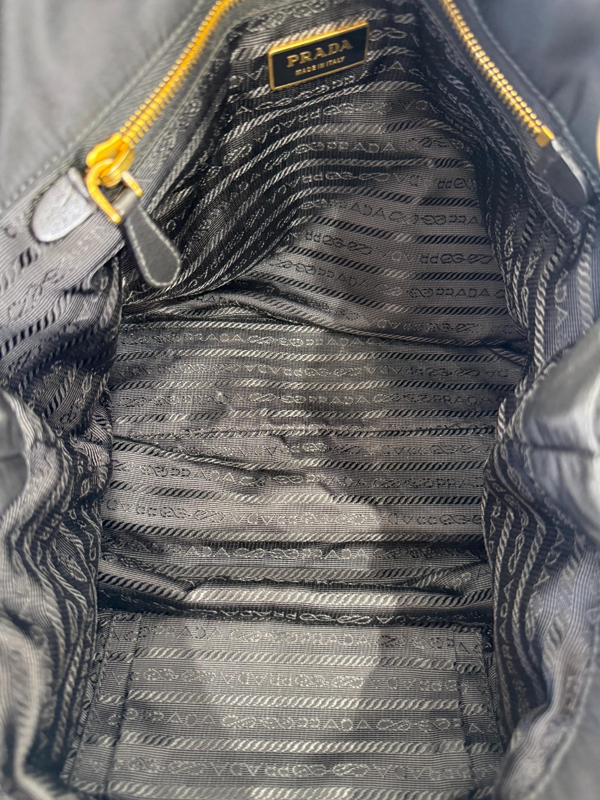 Prada 2Way Black Nylon Tote Bag