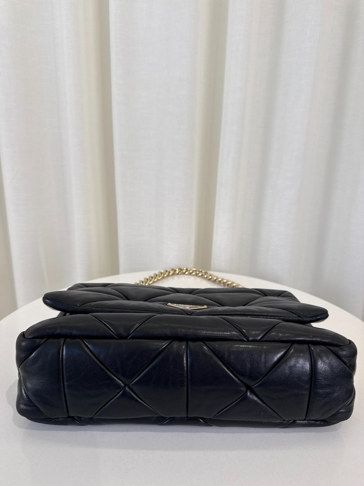 Prada Black Nappa Patchwork Quilted Leather Shoulder Bag