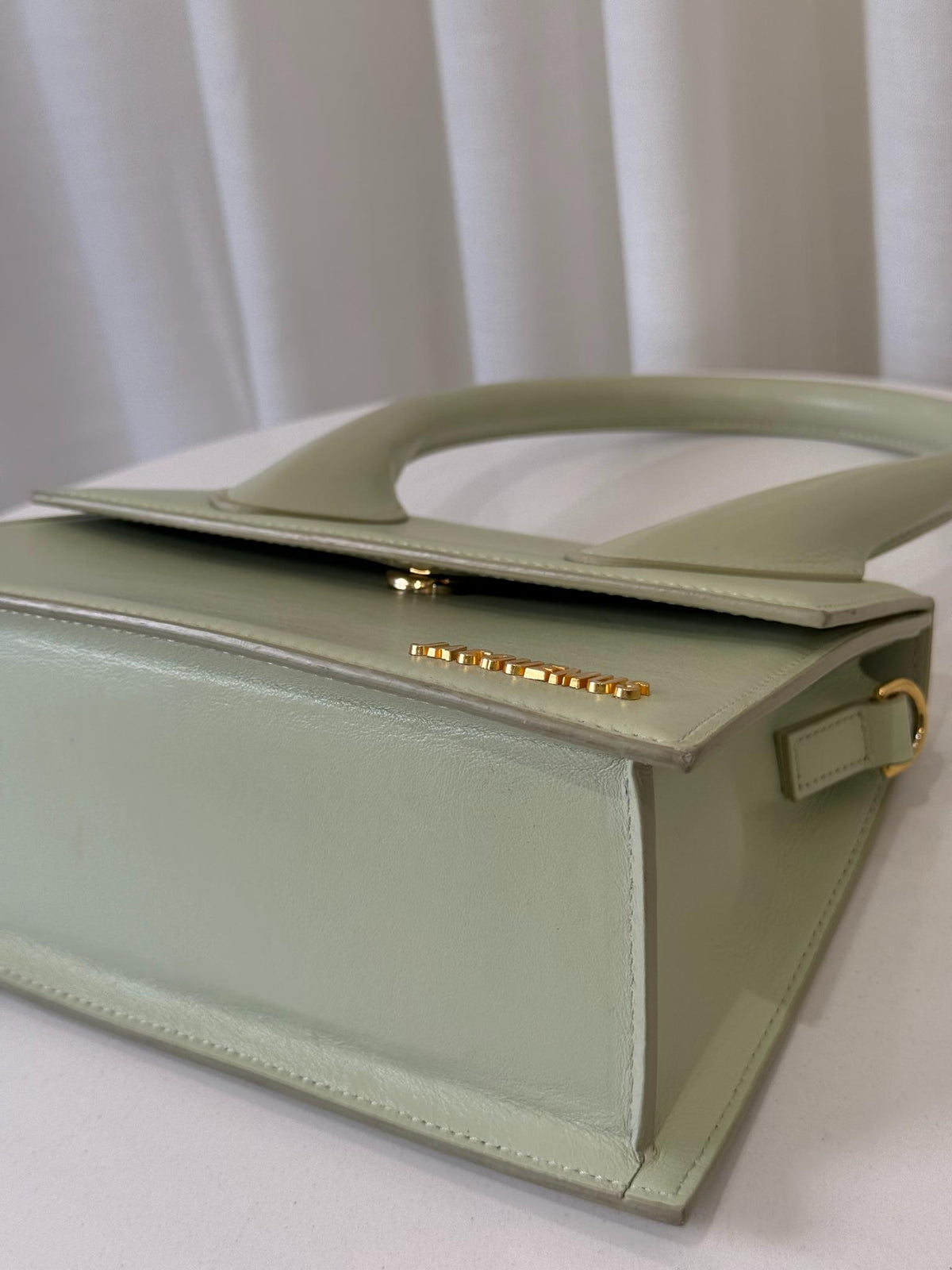 Jacquemus Le Grand Chiquito Light Green Leather Handbag