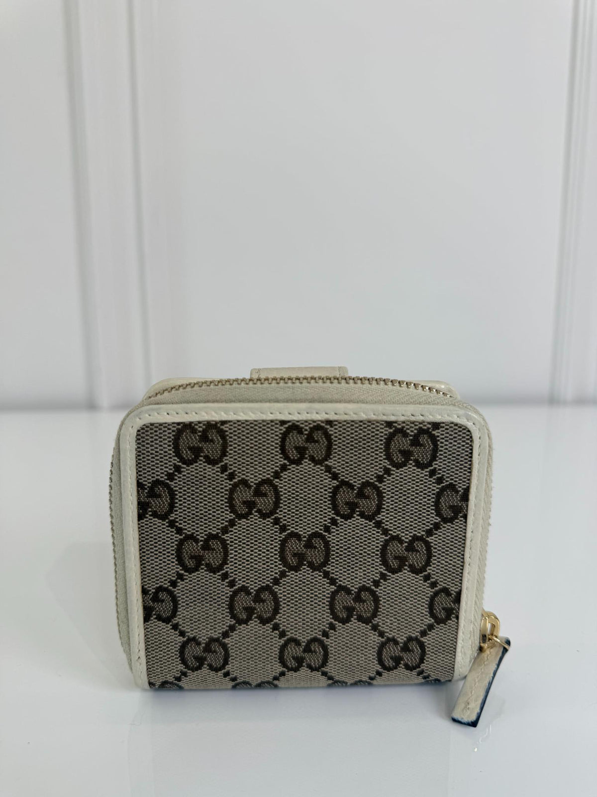 Gucci Beige/White GG Canvas Bifold Wallet
