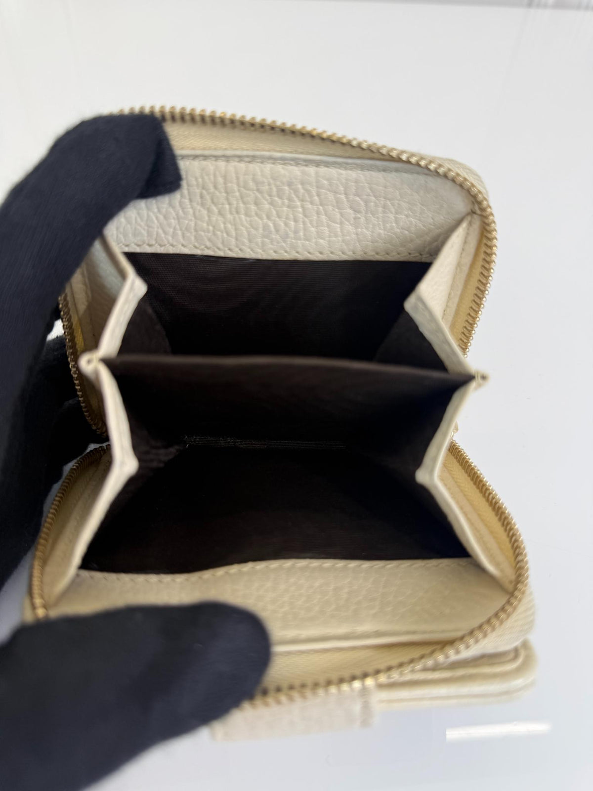 Gucci Beige/White GG Canvas Bifold Wallet