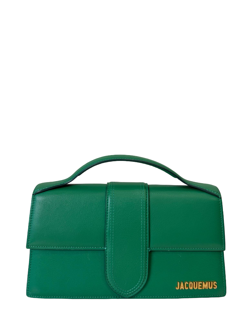 Jacquemus Le Grand Bambino Green Smoth Calfskin Top Handle Bag