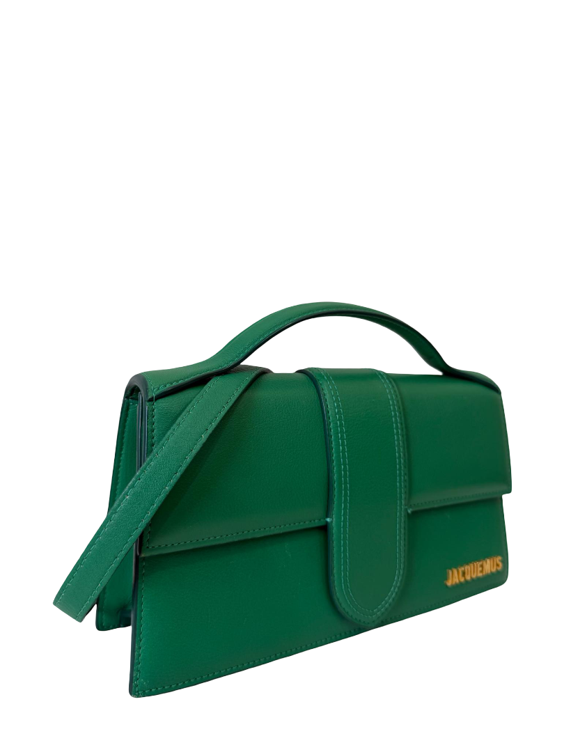 Jacquemus Le Grand Bambino Green Smoth Calfskin Top Handle Bag