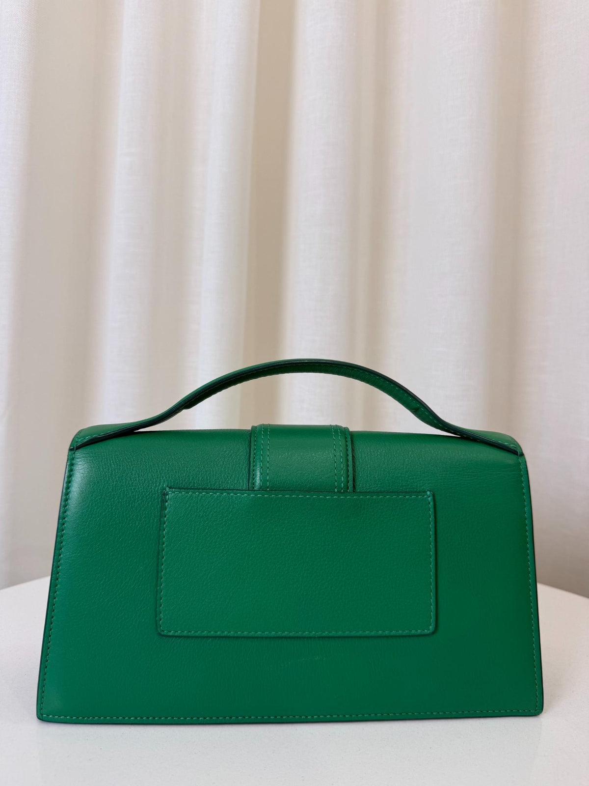 Jacquemus Le Grand Bambino Green Smoth Calfskin Top Handle Bag