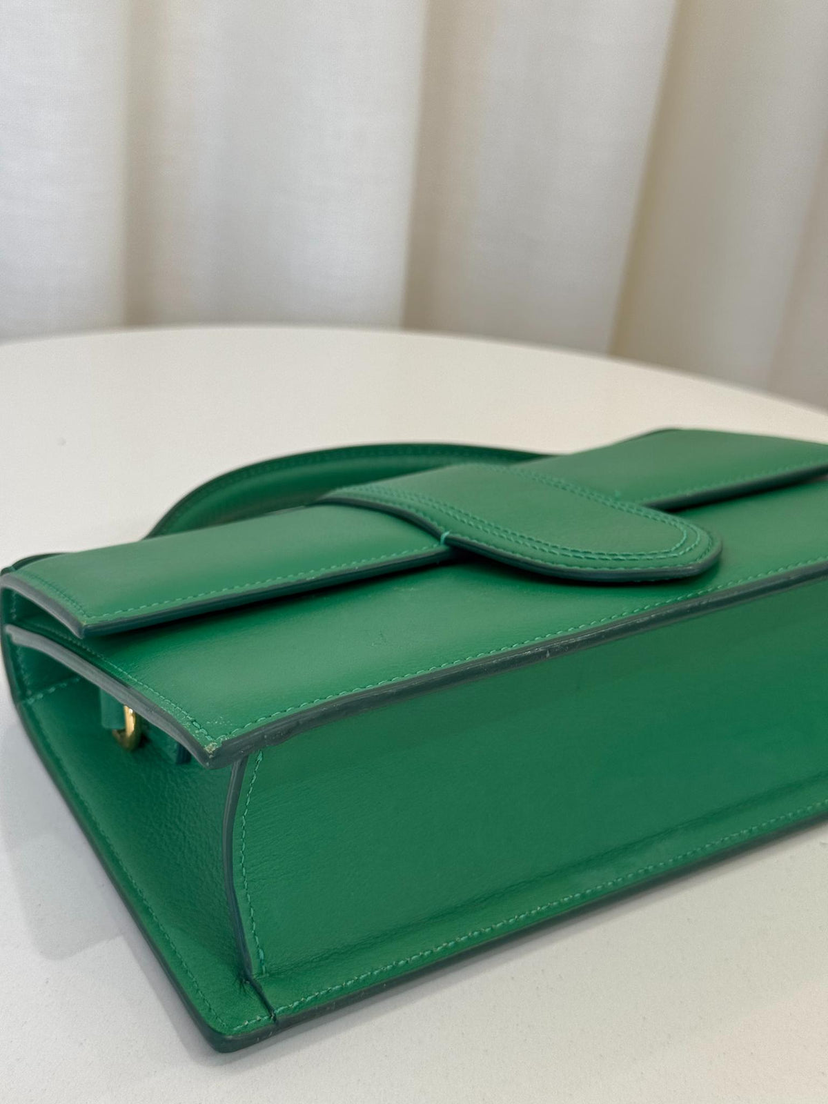 Jacquemus Le Grand Bambino Green Smoth Calfskin Top Handle Bag