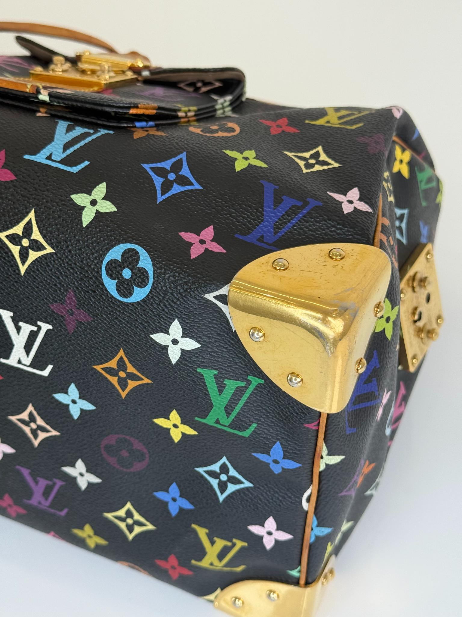 Louis Vuitton x Takashi Murakami Speedy 30 Black Monogram Multicolore