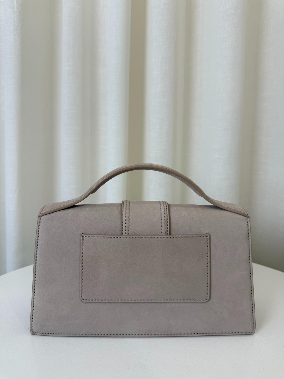 Jacquemus Le Grand Bambino Neutral Suede Top Handle Bag