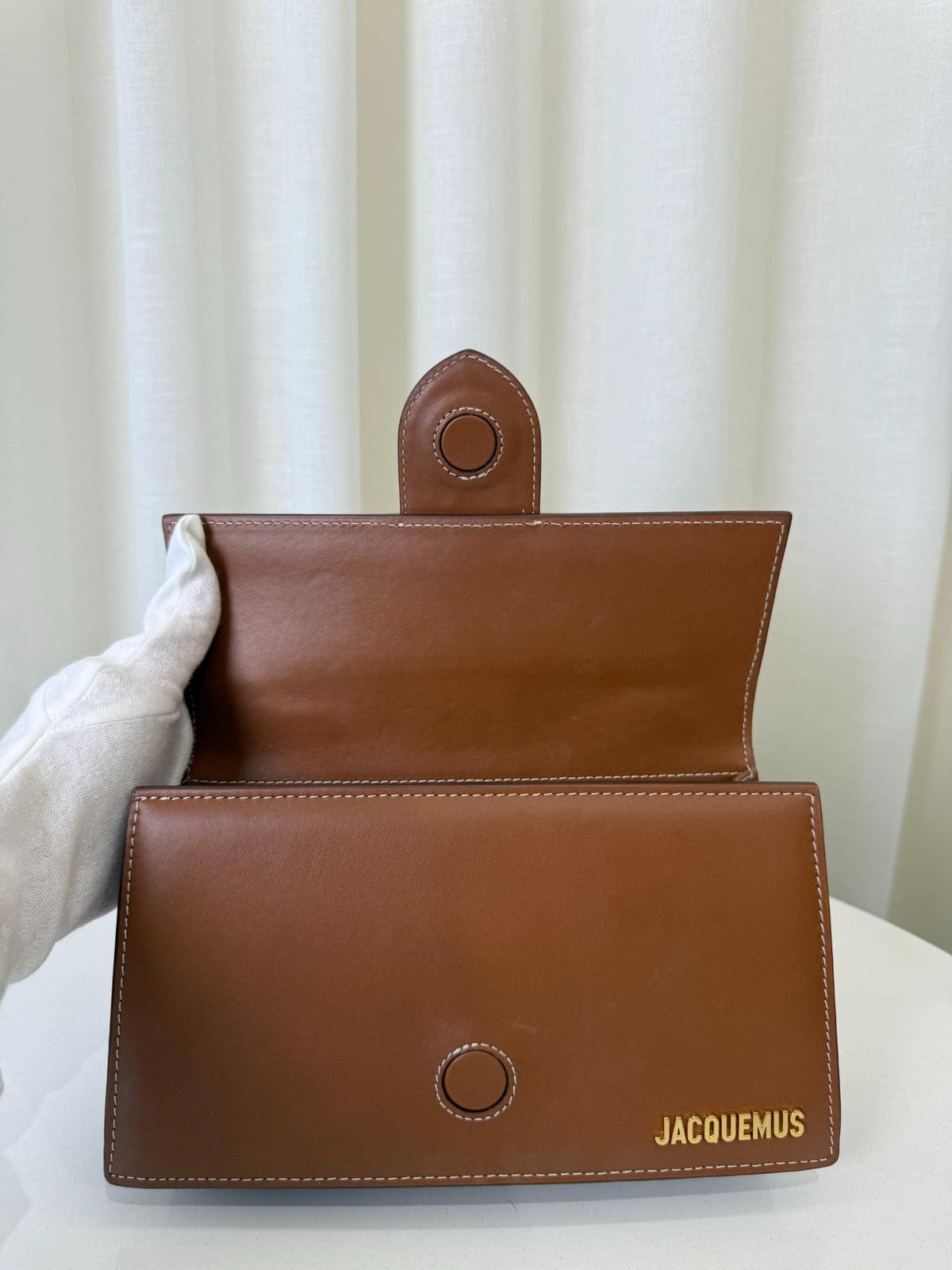 Jacquemus Le Grand Bambino Brown Smoth Calfskin Top Handle Bag
