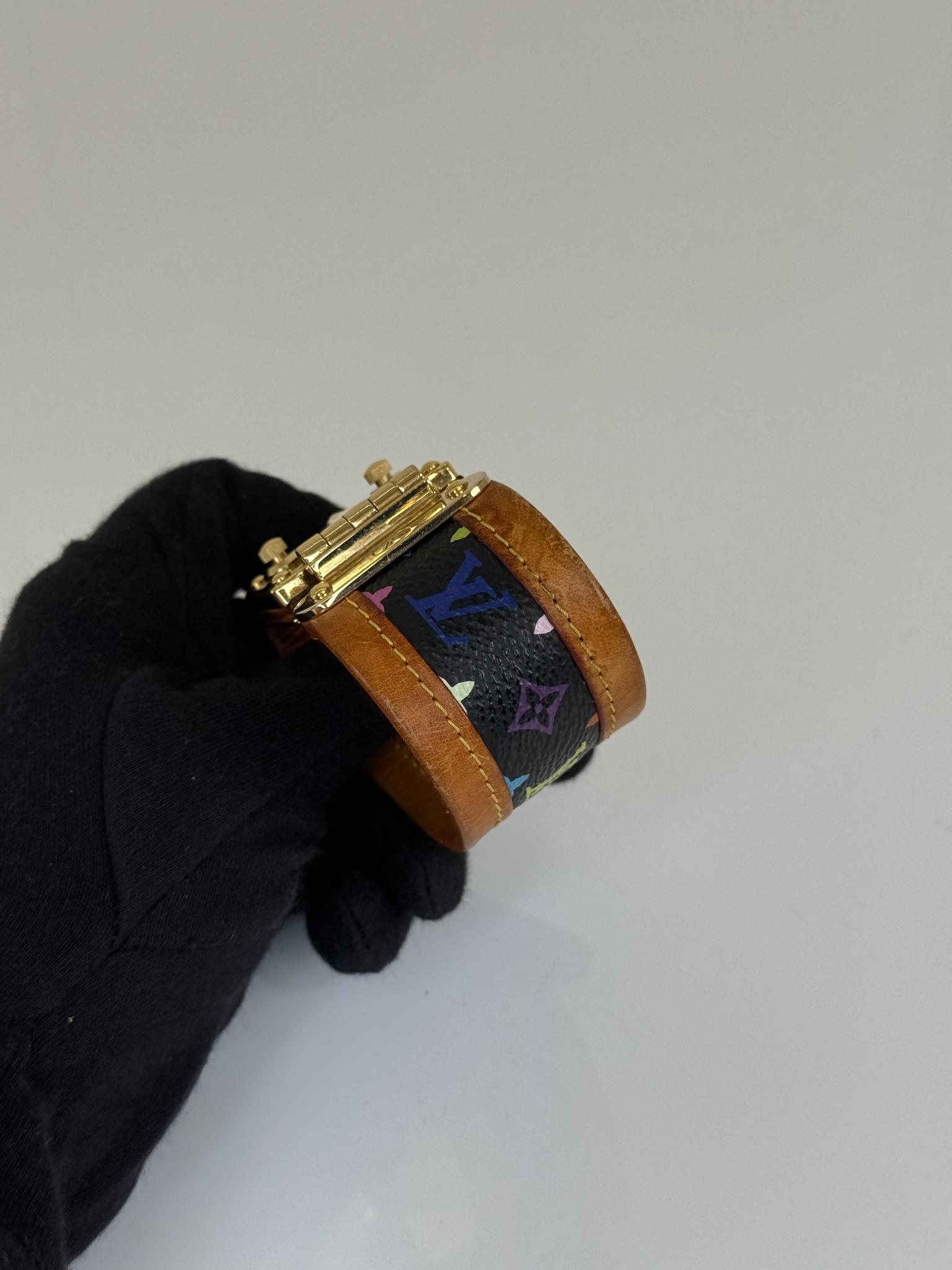 Louis Vuitton Black Multicolore Murakami S-Lock Bracelet
