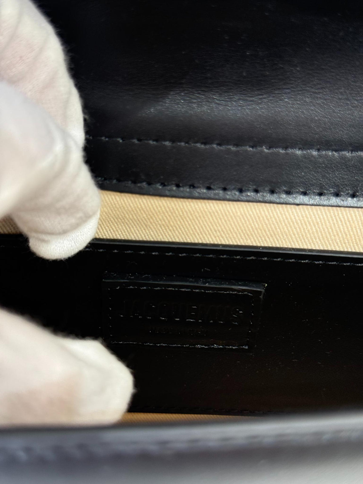 Jacquemus Le Grand Bambino Black Smoth Calfskin Top Handle Bag
