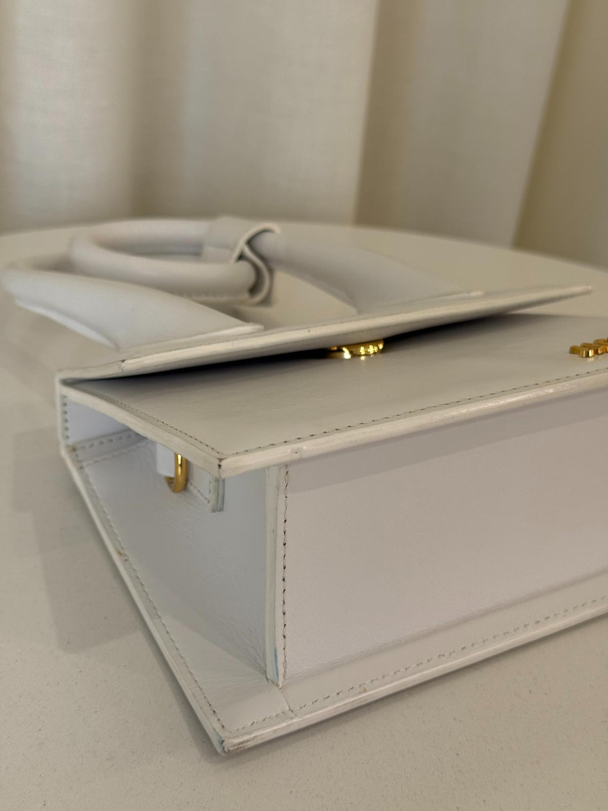 Jacquemus Le Chiquito Noeud Coiled White Leather Handbag