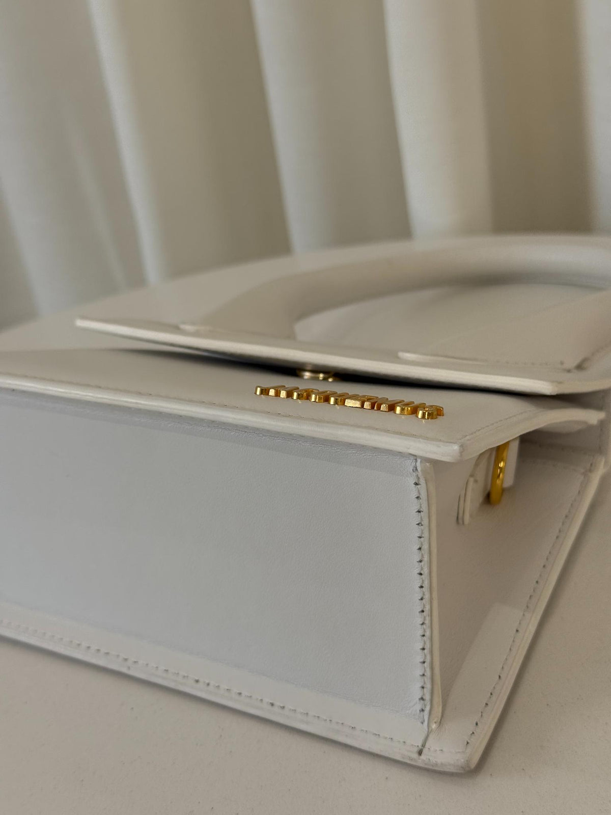 Jacquemus Le Chiquito Medium White Leather Handbag