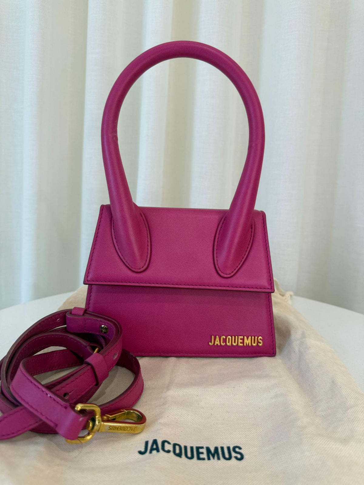 Jacquemus Le Chiquito Medium Pink Leather Handbag