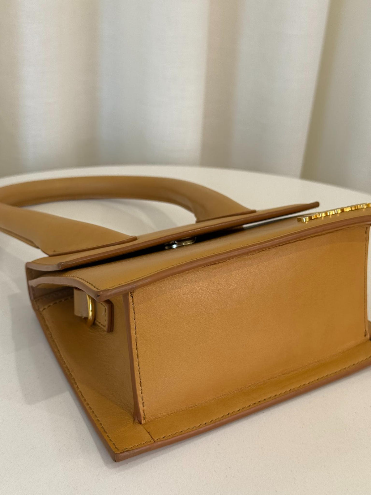 Jacquemus Le Chiquito Medium Golden Camel Leather Handbag