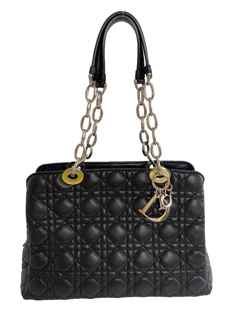 Dior Black Cannage Leather Small Soft Lady Dior Tote