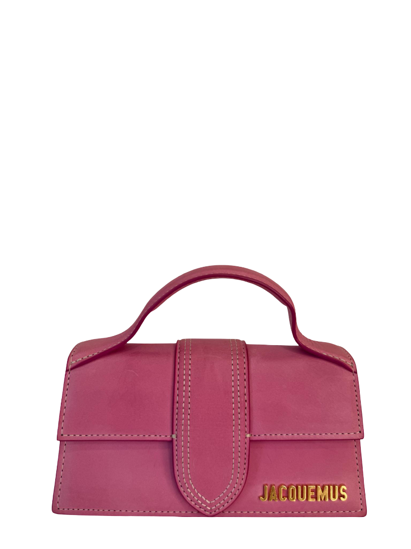 Jacquemus Le Bambino Small Neon Pink Leather Flap Bag