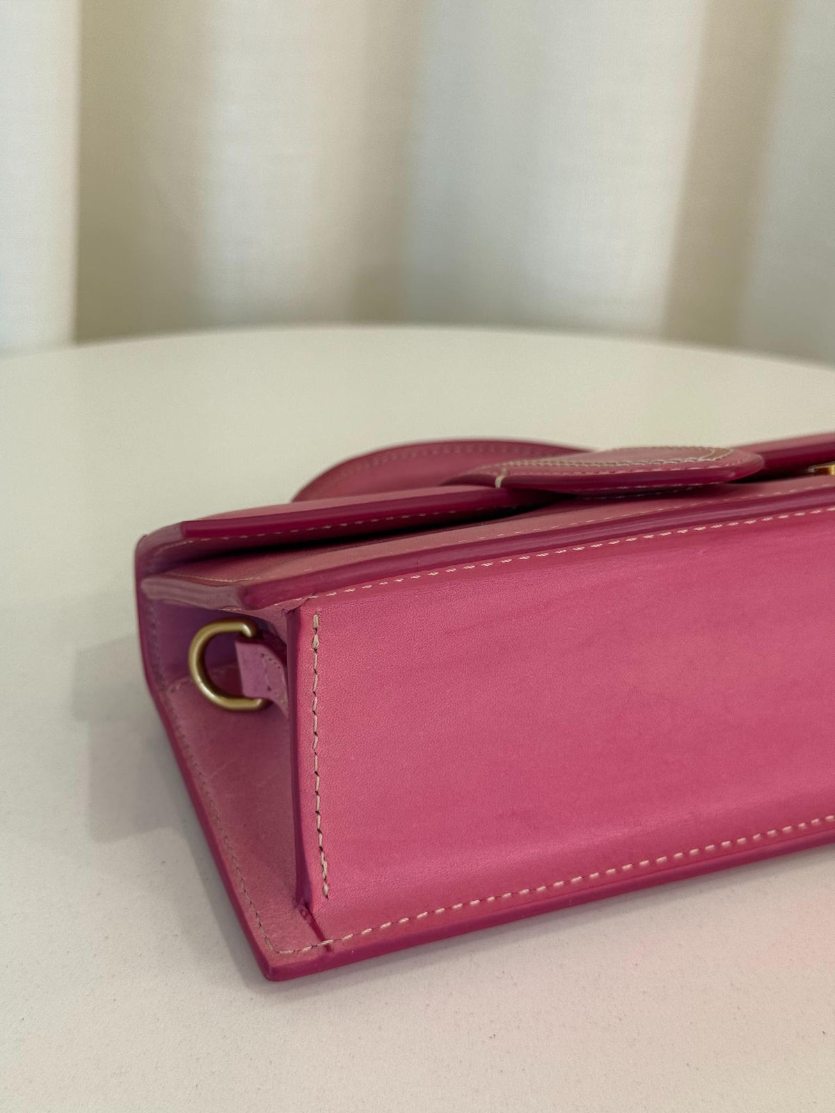 Jacquemus Le Bambino Small Neon Pink Leather Flap Bag
