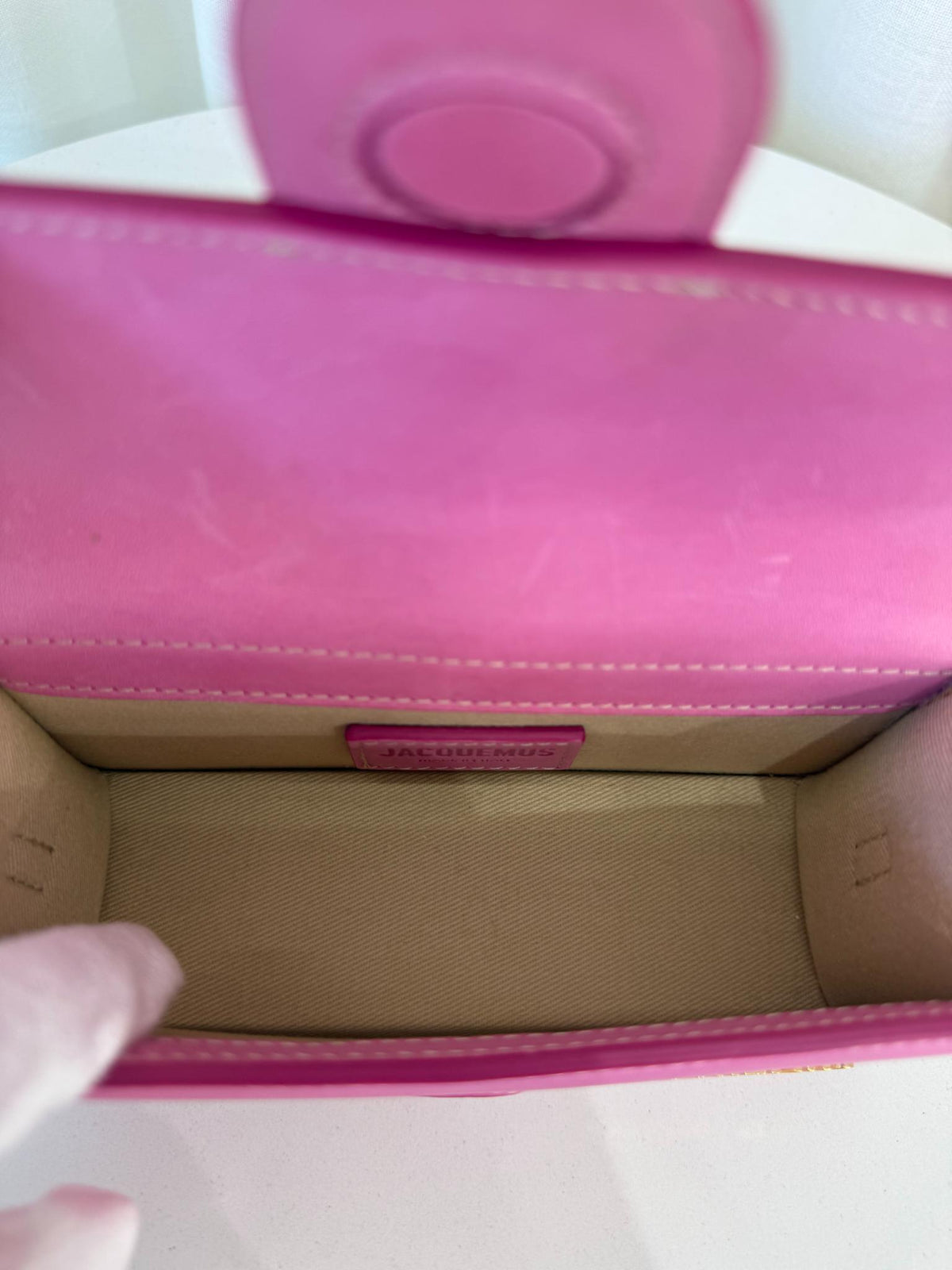 Jacquemus Le Bambino Small Neon Pink Leather Flap Bag