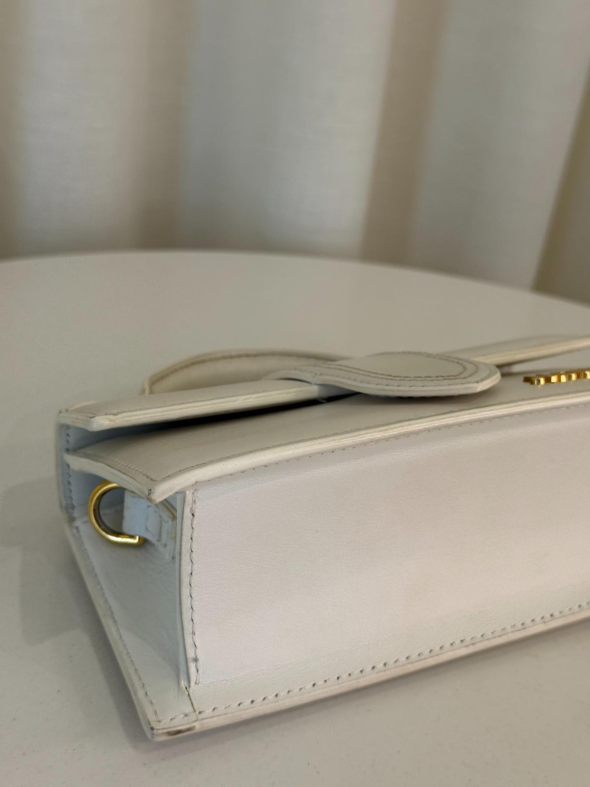 Jacquemus Le Bambino Small White Leather Flap Bag (1)