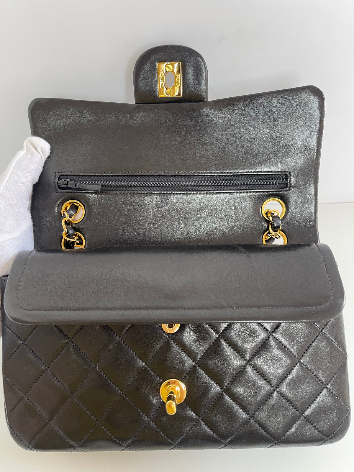 Chanel Classic Double Flap Small Black Lambskin Gold Hardware