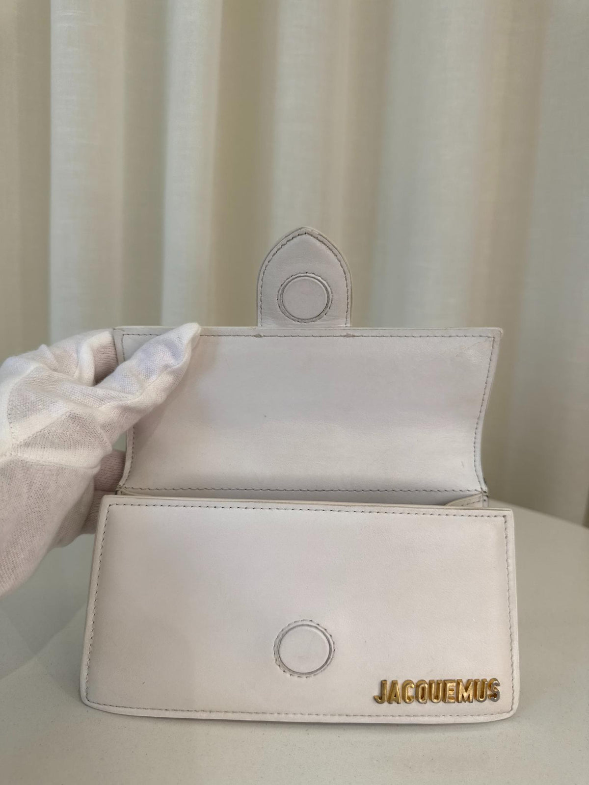 Jacquemus Le Bambino Small White Leather Flap Bag (2)