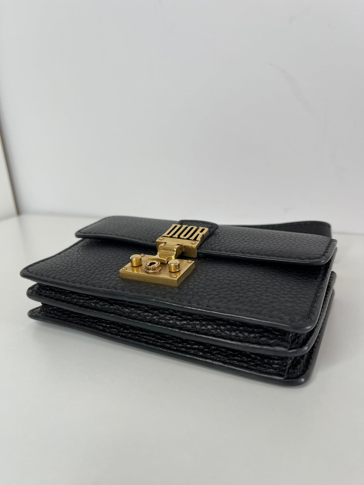 Dior Dioraddict Wristlet Clutch Grained Leather