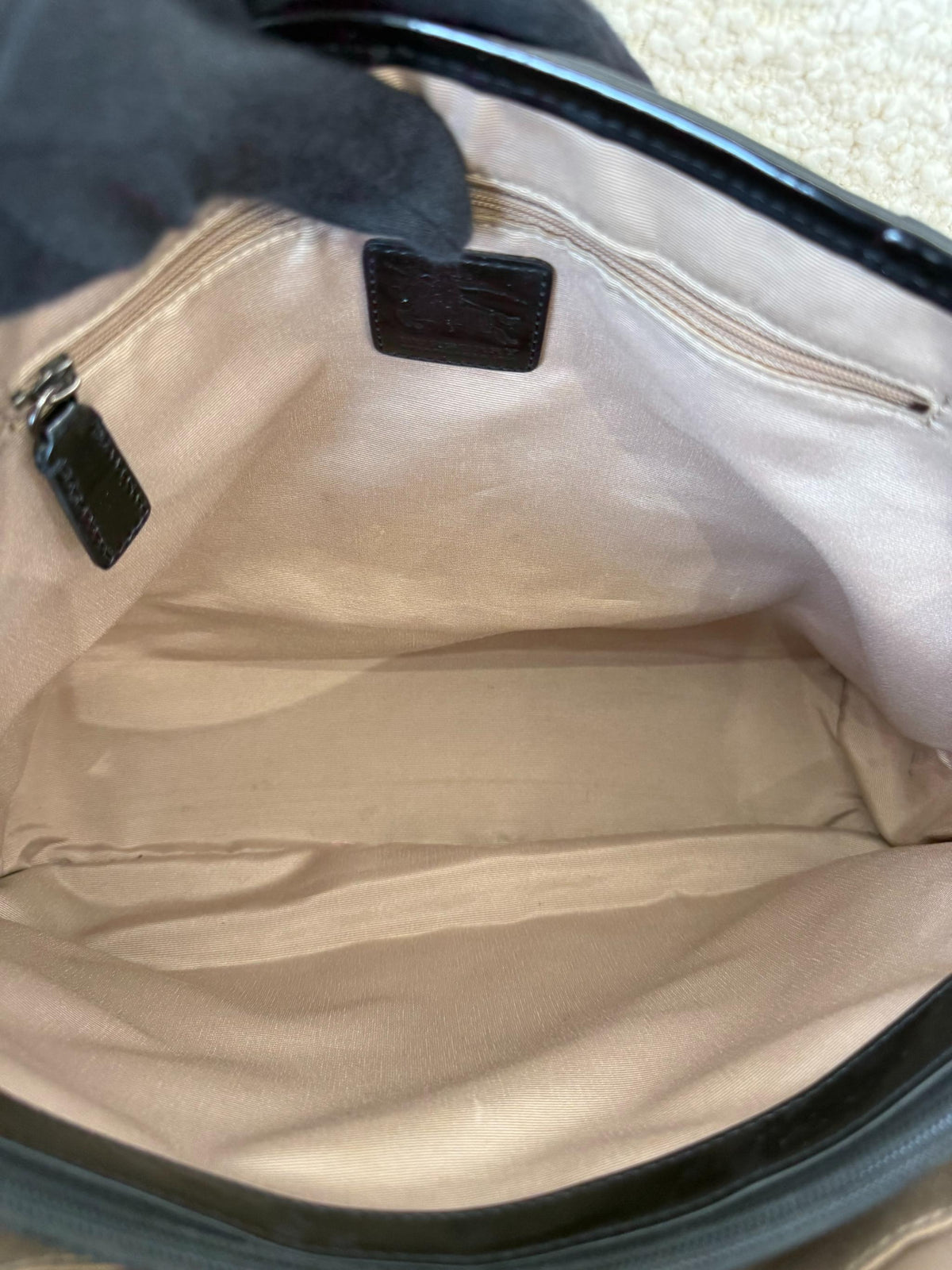 Burberry Beige/Black Nova Check PVC and Patent Leather Front Pocket Tote Medium