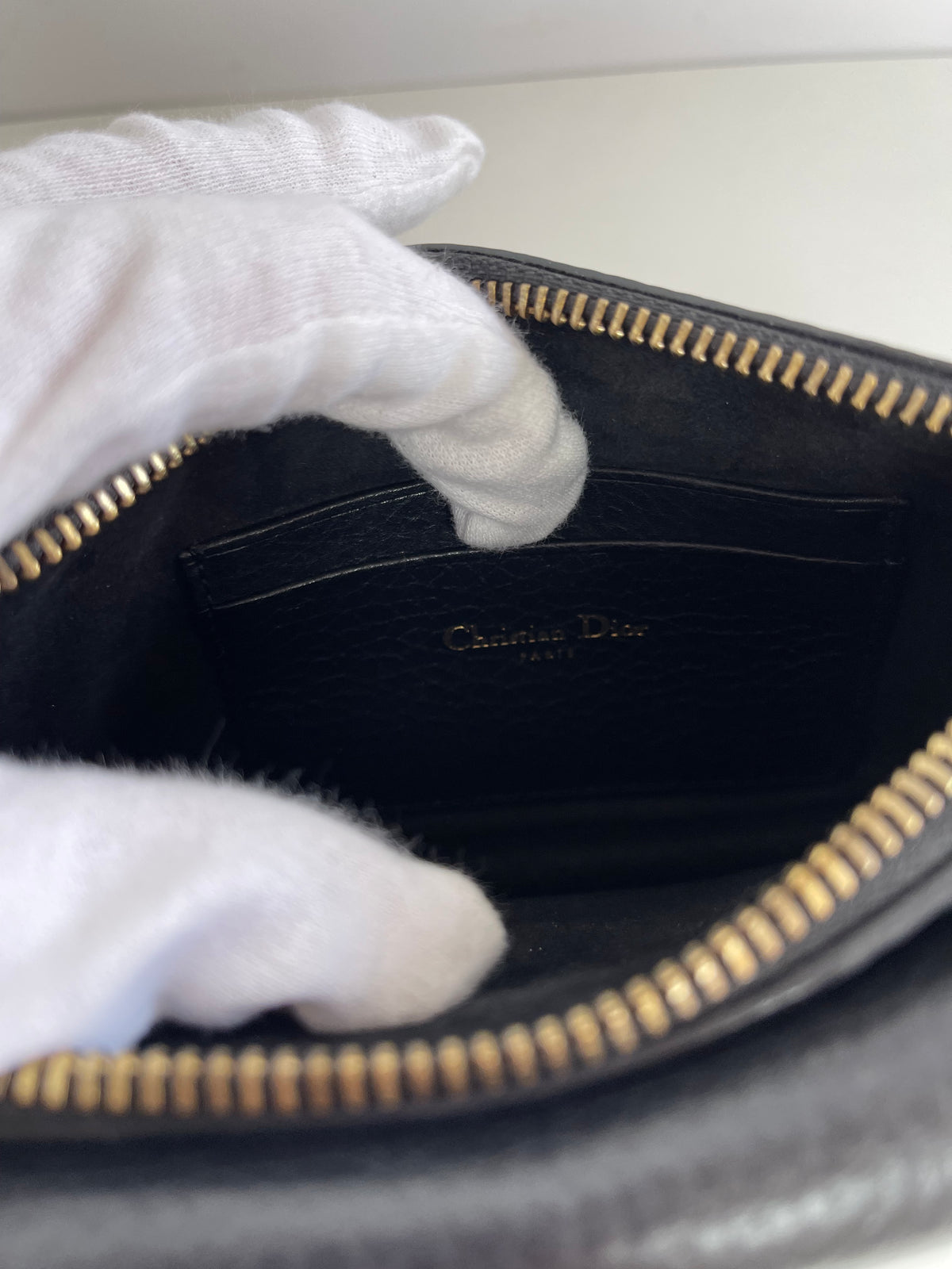 Dior Dioraddict Wristlet Clutch Grained Leather