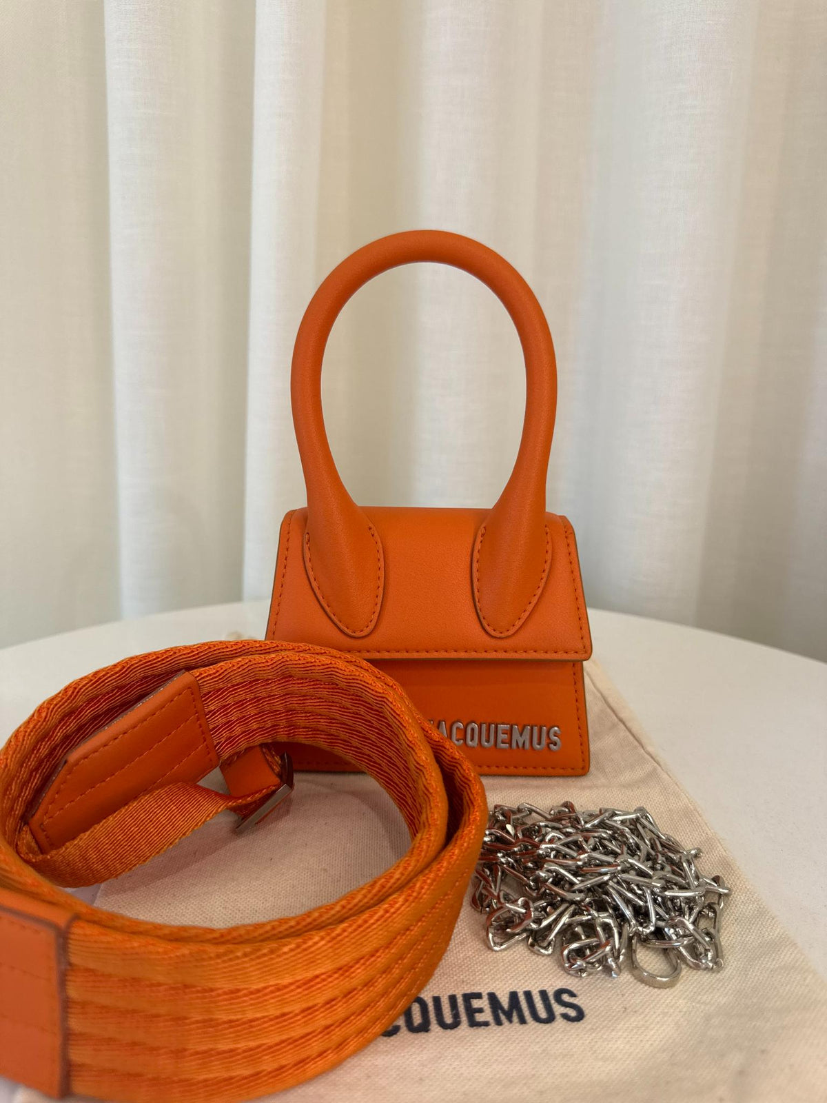 Jacquemus Le Chiquito Mini Orange Leather Bag