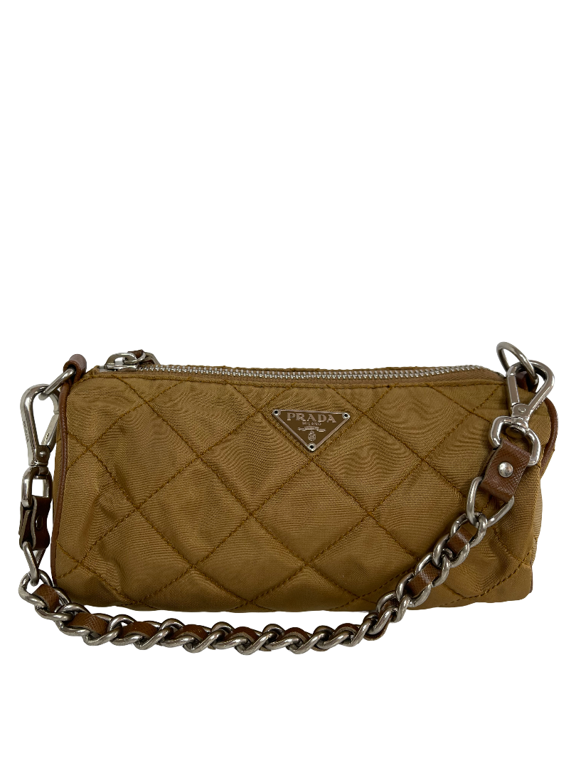 Prada Mini Tessuto Quilted Barrel Bag