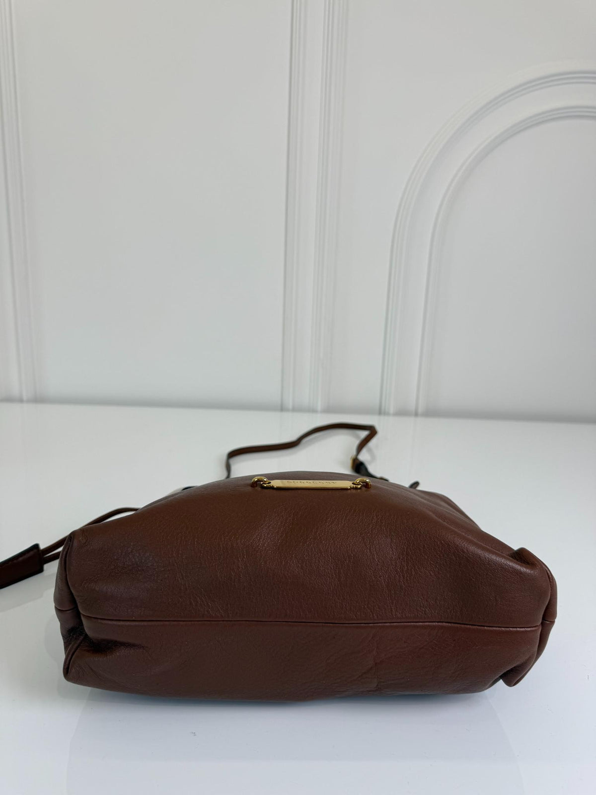 Burberry Brown Leather and Bridle House Check Canvas Little Crush Crossbody Bag