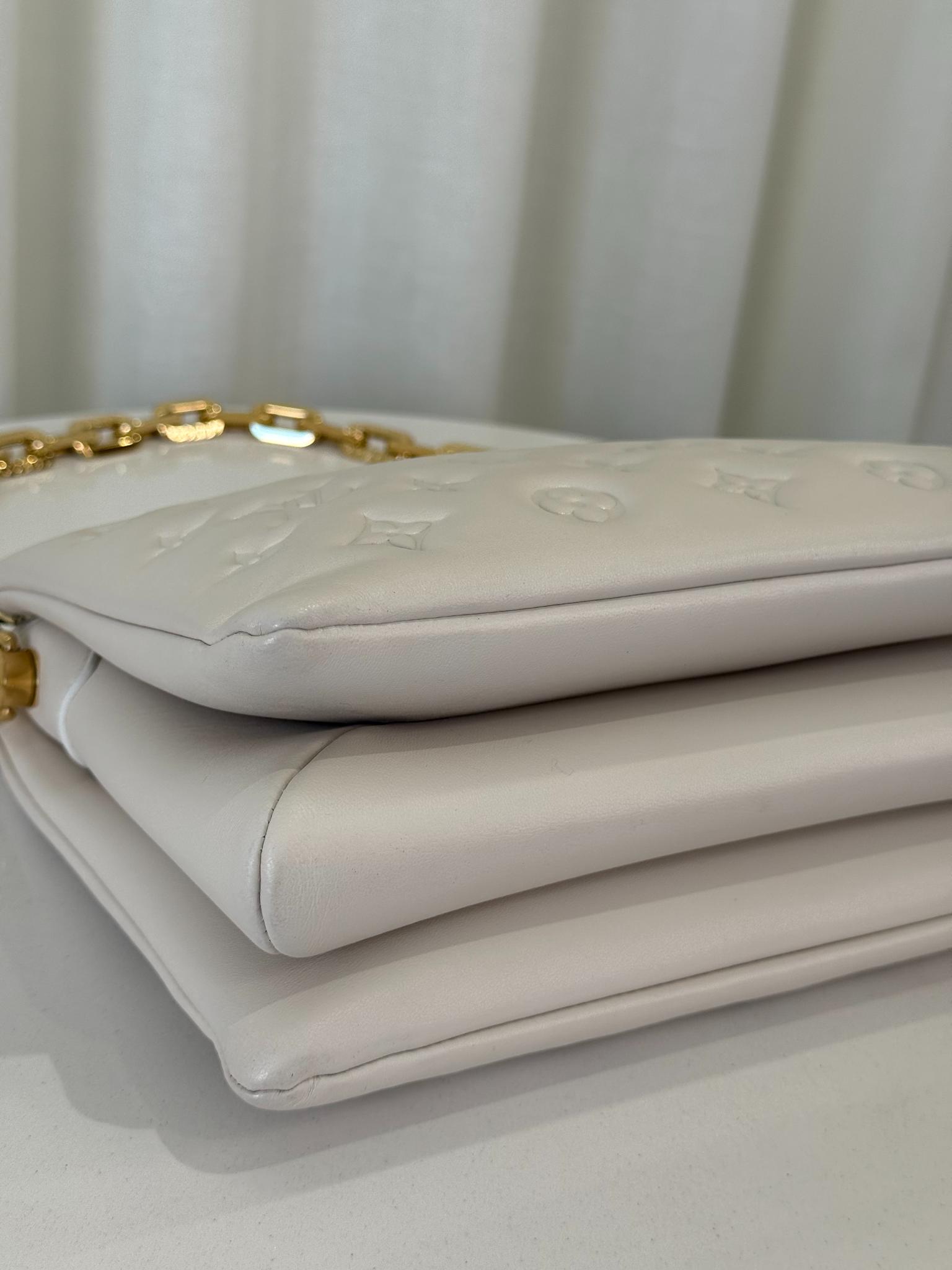Louis Vuitton Coussin PM Monogram Embossed Puffy Lambskin Creme
