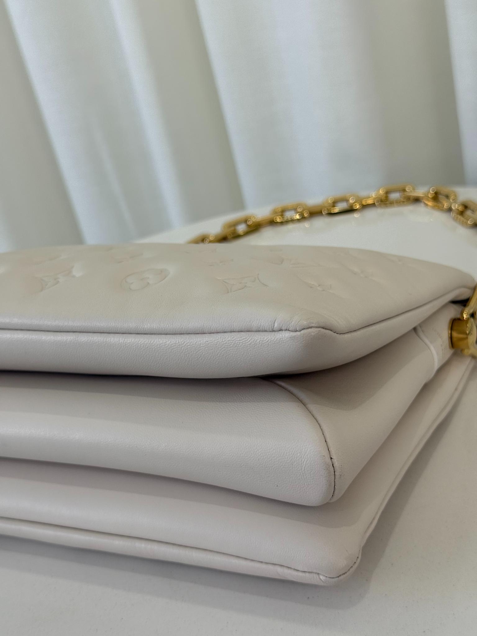 Louis Vuitton Coussin PM Monogram Embossed Puffy Lambskin Creme