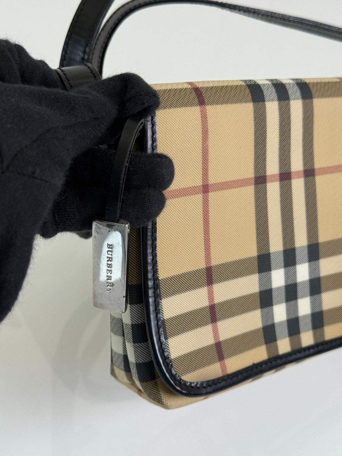 Burberry Nova Check Coated Canvas Shoulder Bag