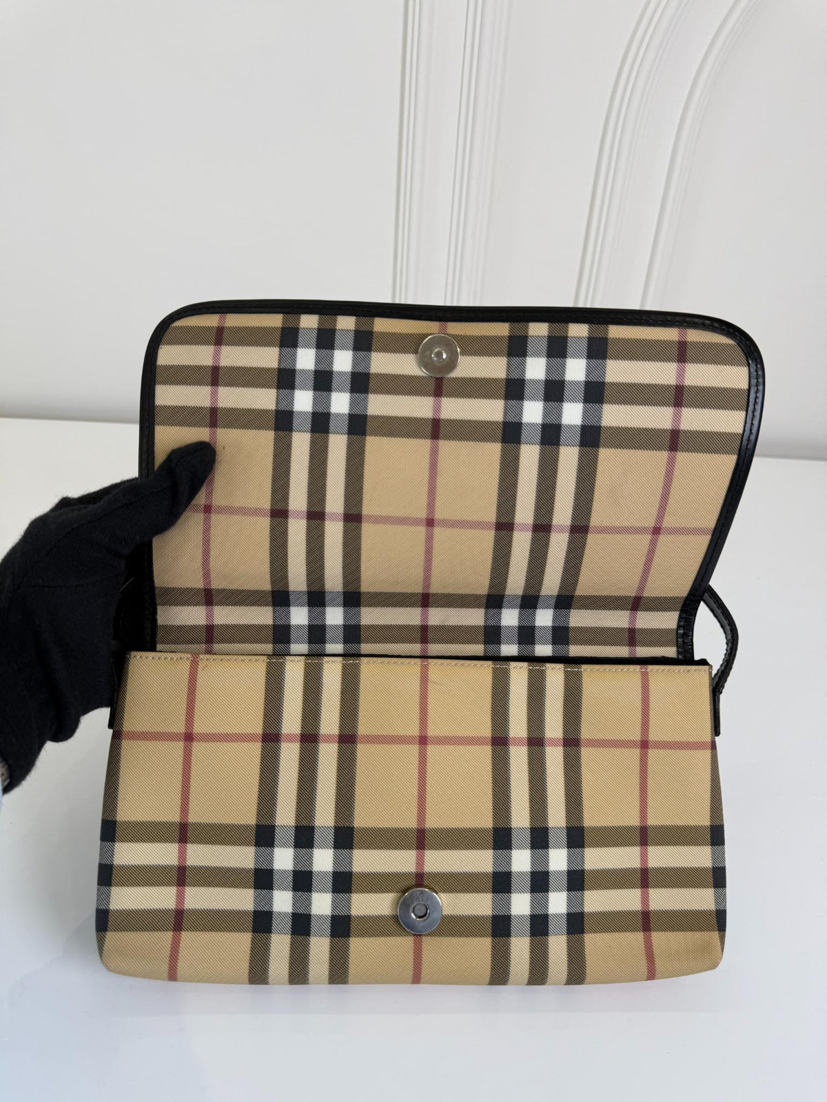 Burberry Nova Check Coated Canvas Shoulder Bag
