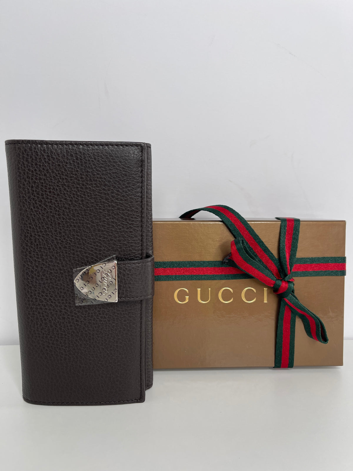 Gucci Dark Brown Leather Continental Wallet