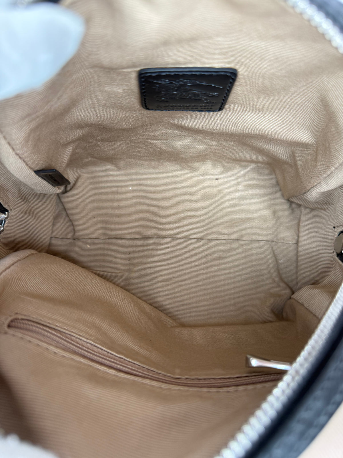 Burberry Beige/Black Nova Check Vinyl Small Bowler Bag