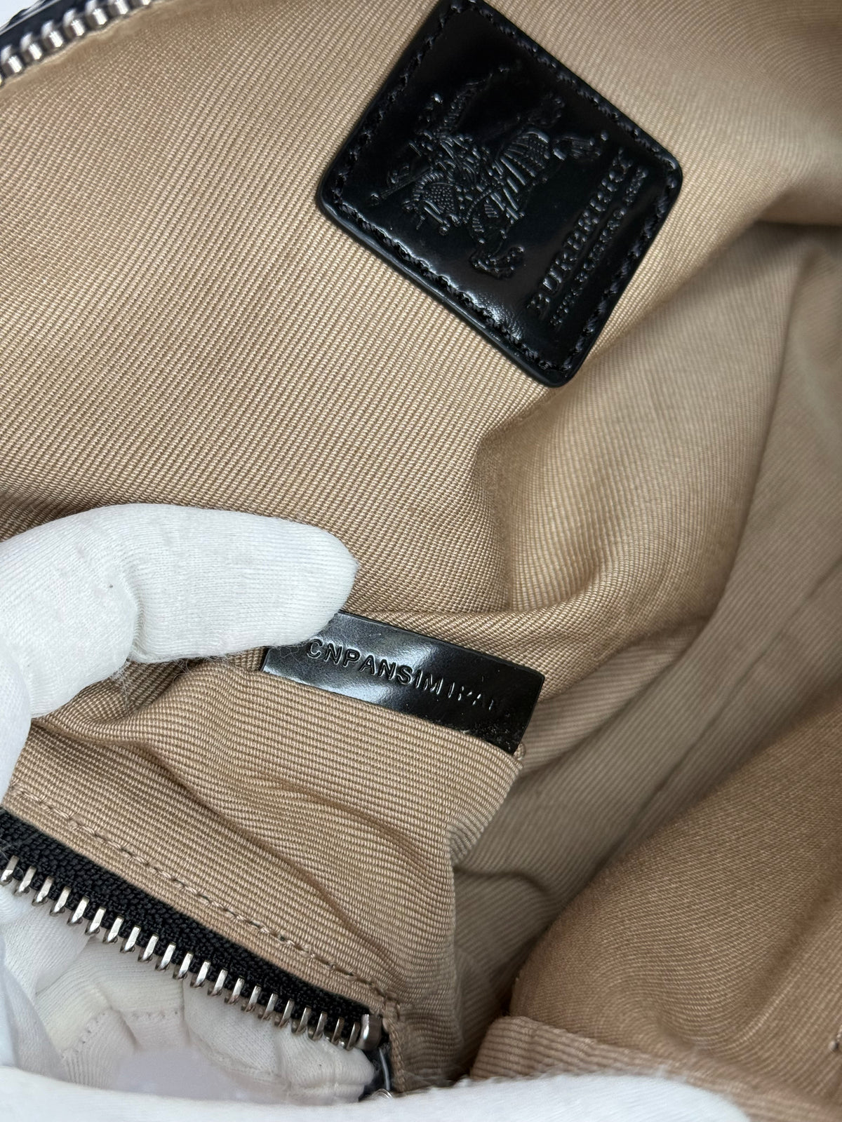Burberry Beige/Black Nova Check Vinyl Small Bowler Bag