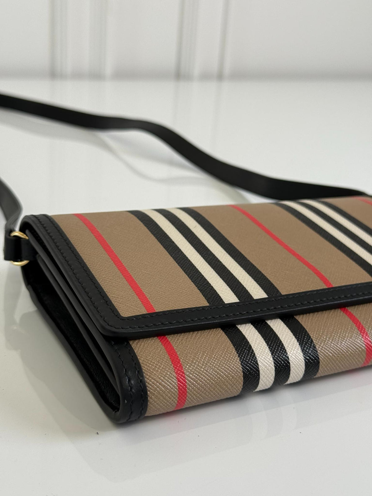 Burberry Hannah Icon Stripe Wallet Crossbody Bag