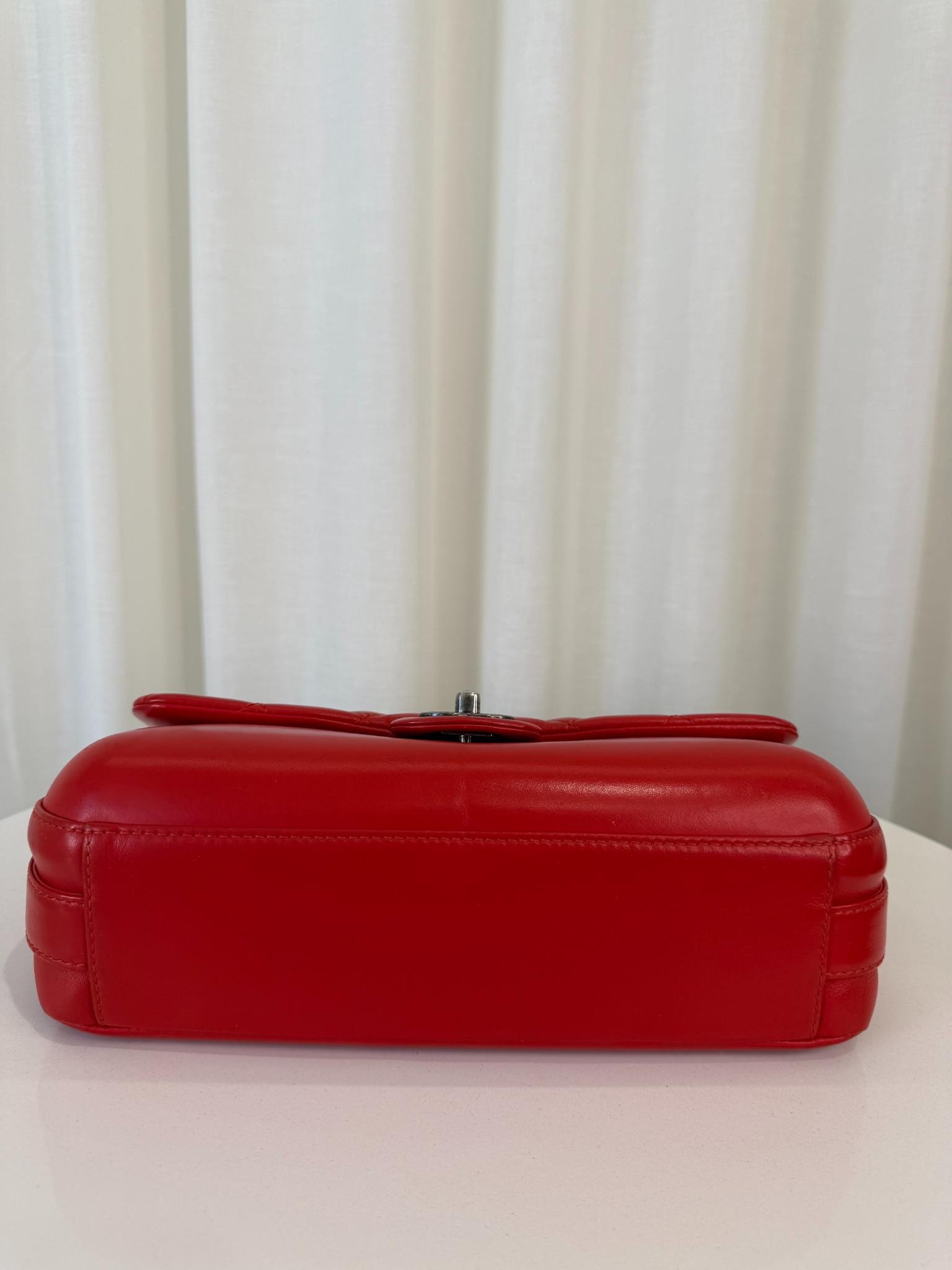 Chanel Red Calfskin Quilted Medium Rock My Shoulder Flap Bag