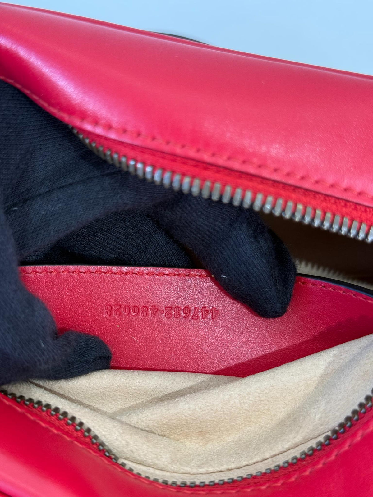 Gucci GG Marmont Red Matelassé Leather Small Camera Bag