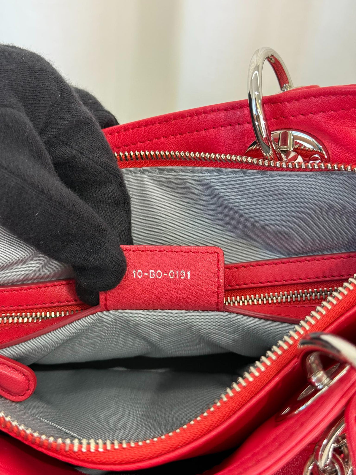 Christian Dior Granville Coral Red Cannage Quilted Lambskin Tote Bag