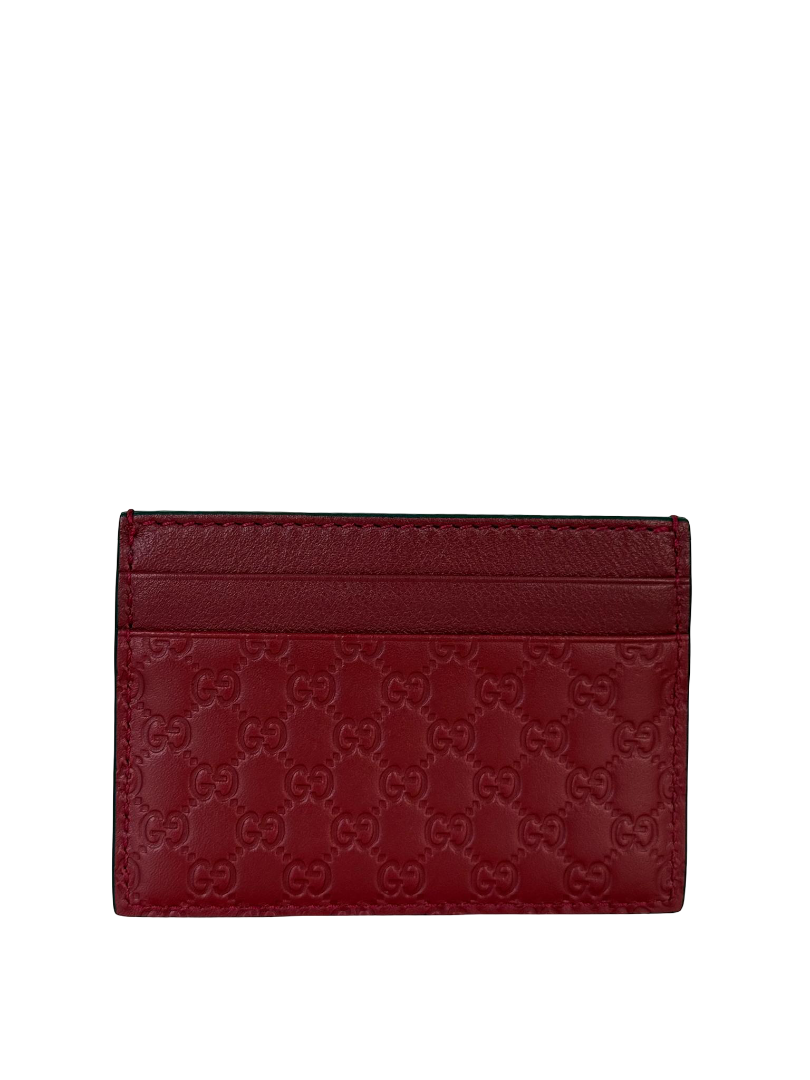 Gucci Microguccissima Red Leather Card Holder