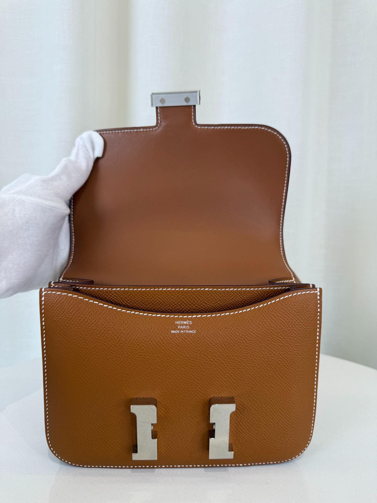 Hermès Gold Epsom Mini Constance 18 Palladium Hardware