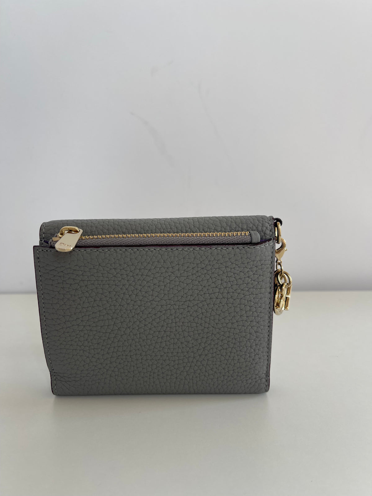 Christian Dior Grey Leather Diorissimo Envelope Wallet