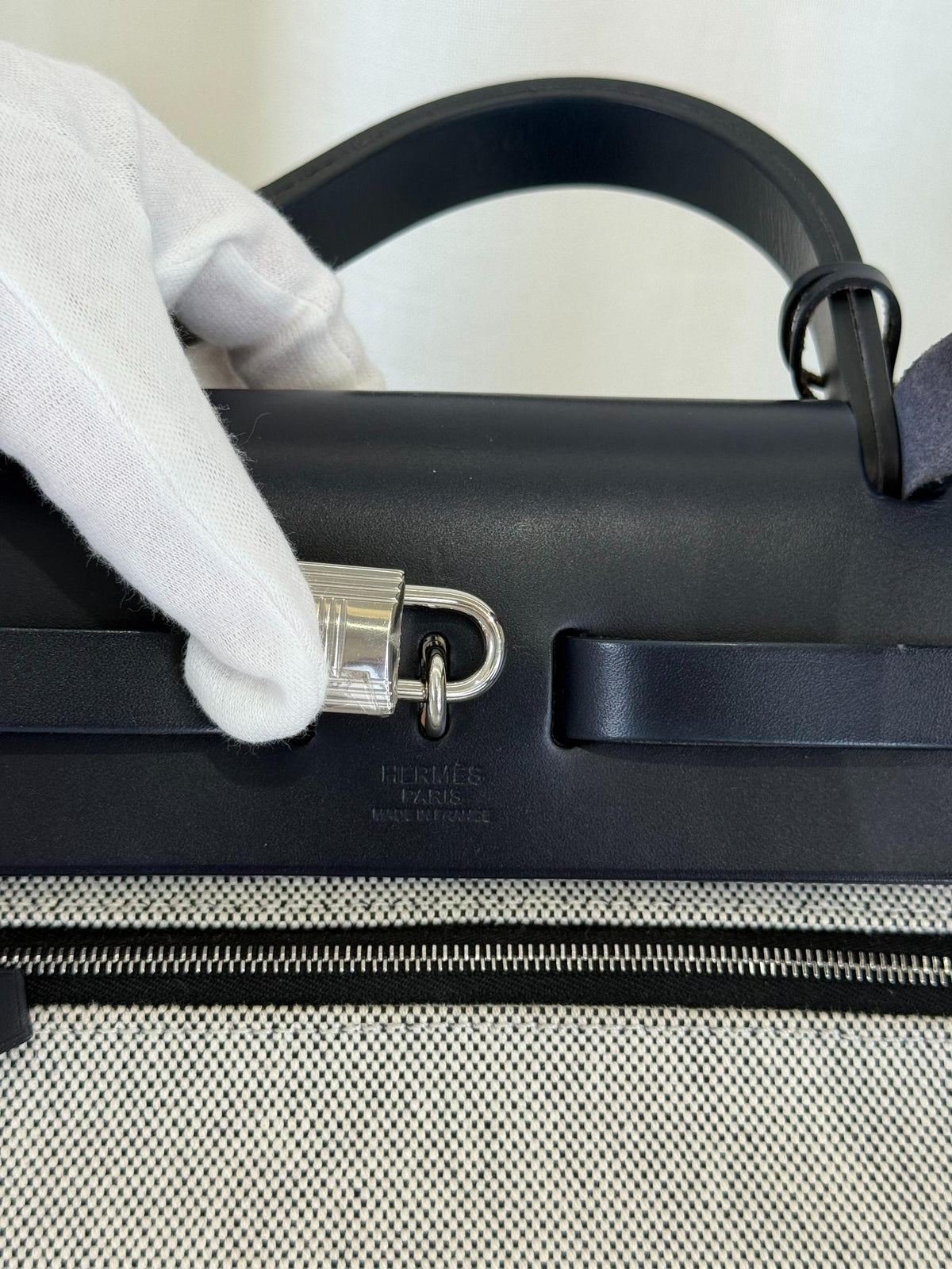 Hermès Herbag Zip PM 31 Black Toile H Berline Bleu Indigo Hunter PHW